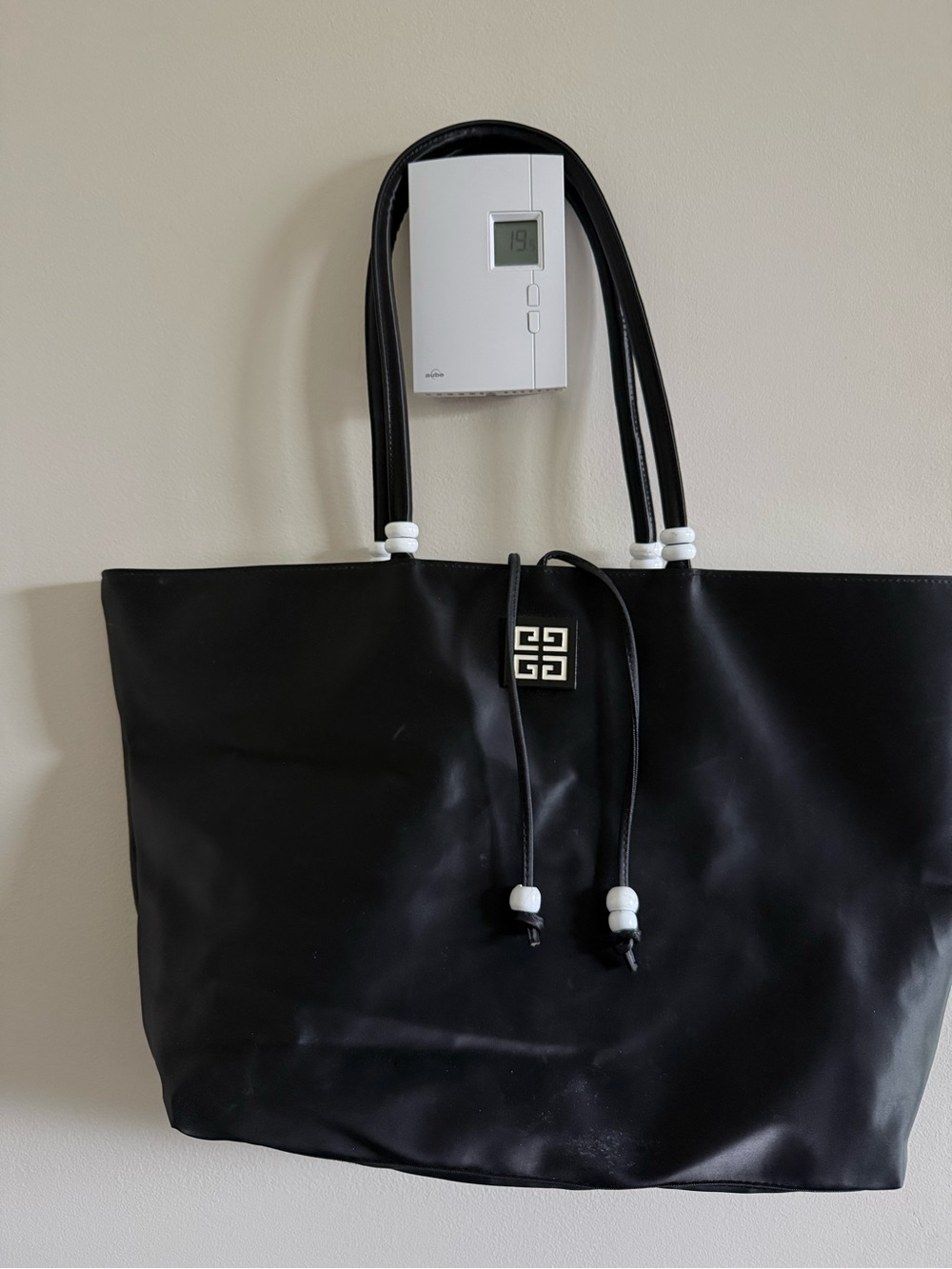 Givenchy Womens Tote Bag Black 100% PVC Parfums Travel Shoulder Bag